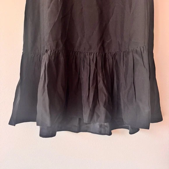 Cinq à Sept Leilah Silk Mini Dress Black Ruffle Flounce Dropped Waist Sz S NWT - Picture 5 of 16